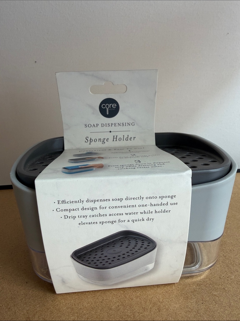 Core Soap Dispensing Sponge Holder - Light Gray